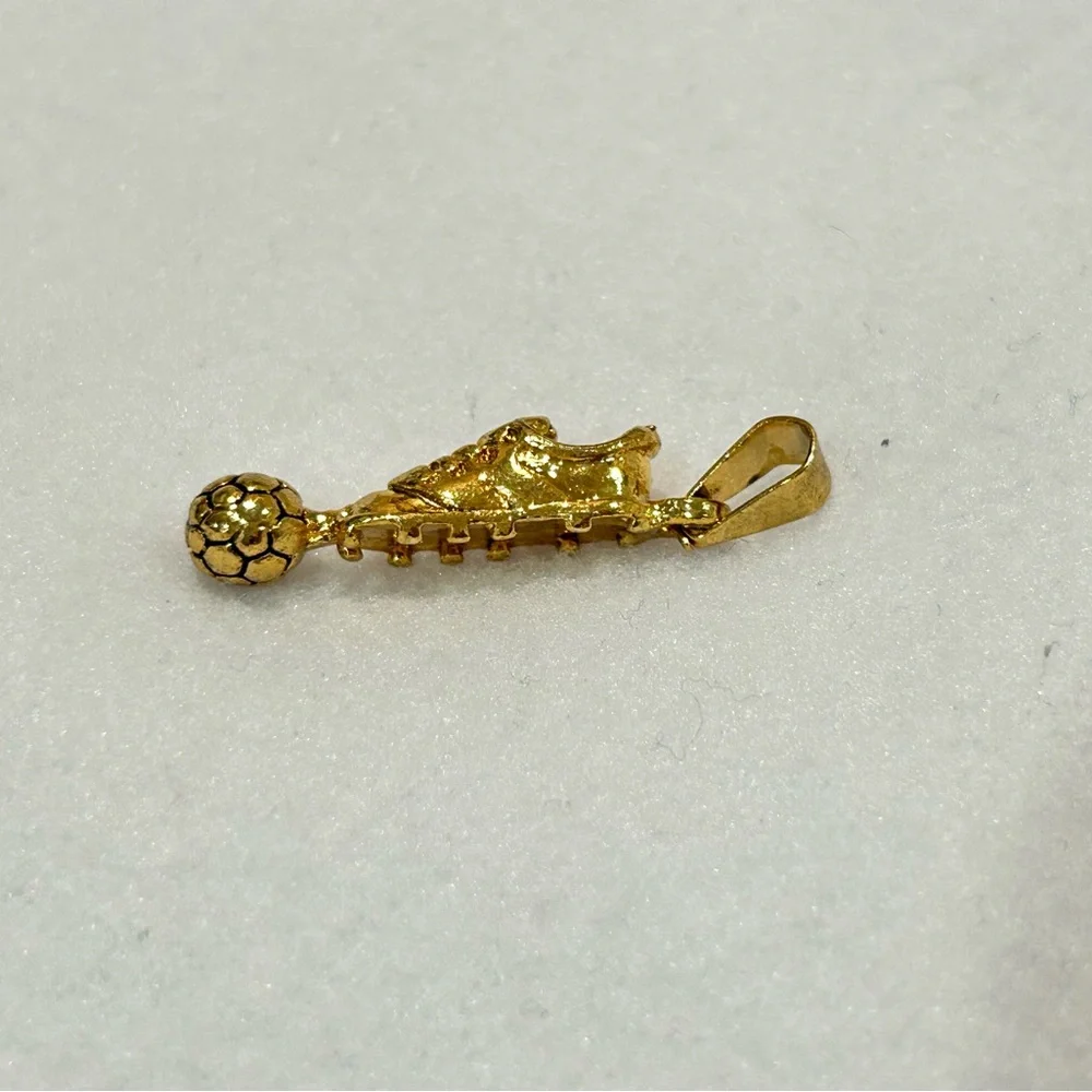 Gold Soccer Ball Charm Pendant